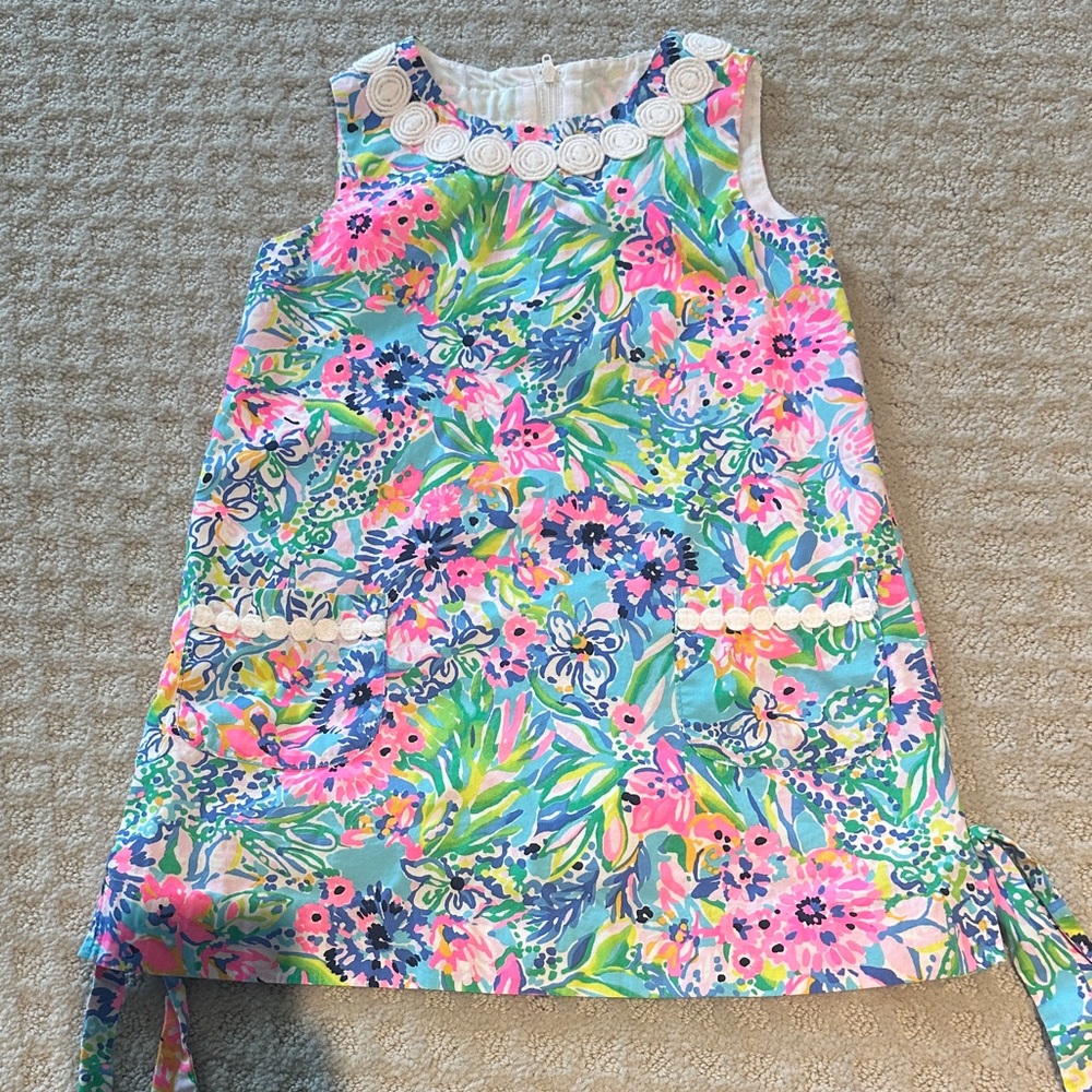 Lilly Pulitzer Multicolor Girls Floral Shift Dress Size 4